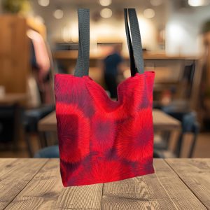 Handmade Reversible Red Sunburst and Branches Tote