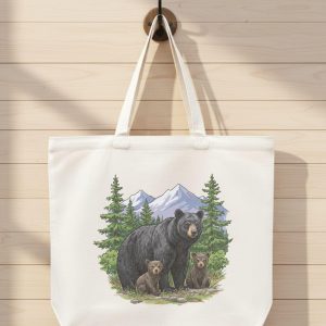Vintage Bear Tote Bag, Wildlife Protect